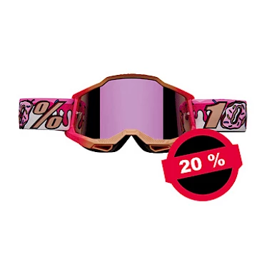 20 % de rabais sur toutes les lunettes de motocross 100%.